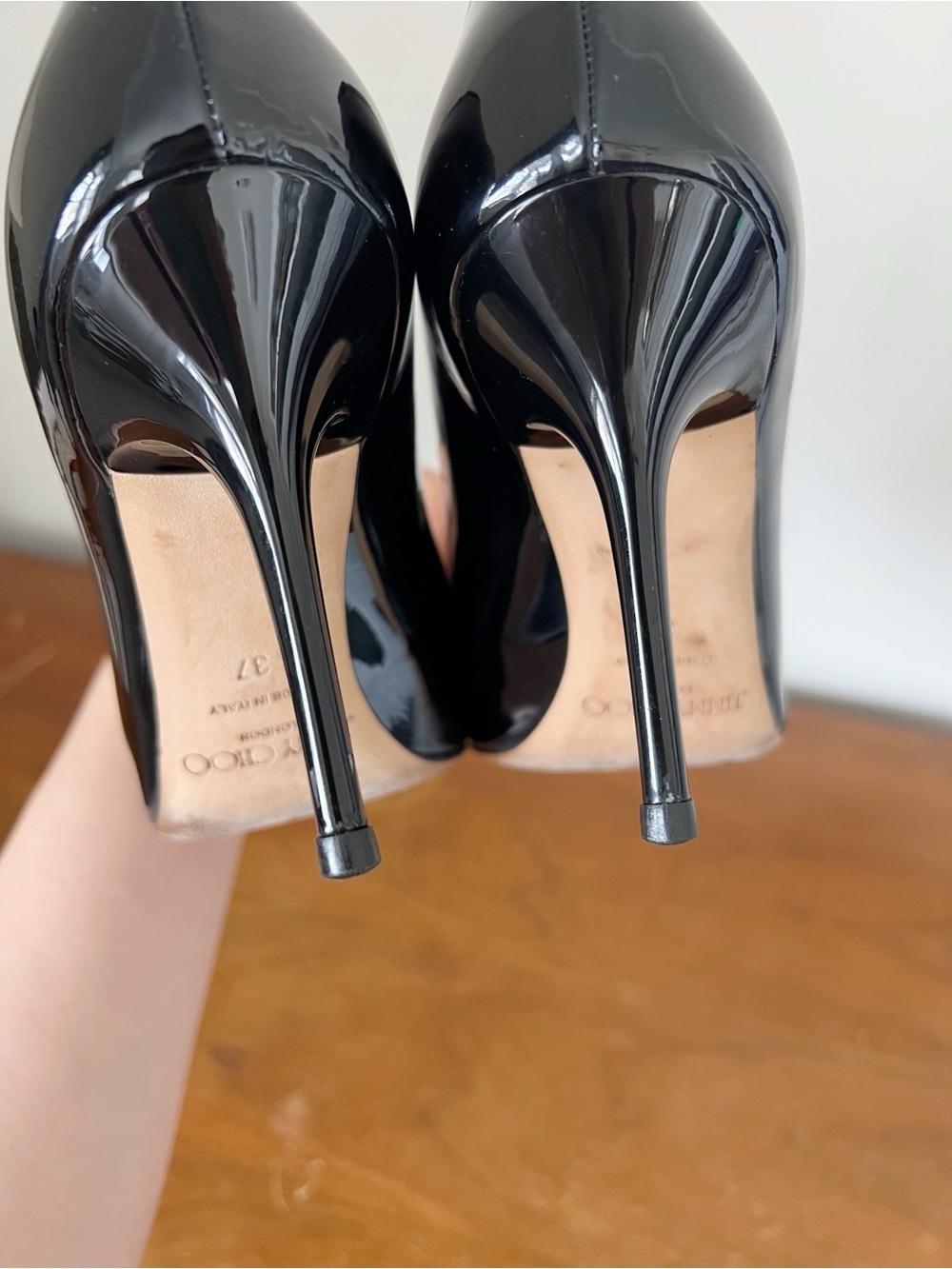 Jimmy Choo • Abel black patent leather pump stiletto heel 100mm point toe - Picture 10 of 15
